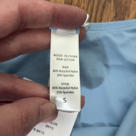 Andie Bikini Set Santorini Top High Rise Bottom Sky Blue size small NWT - Picture 5 of 10